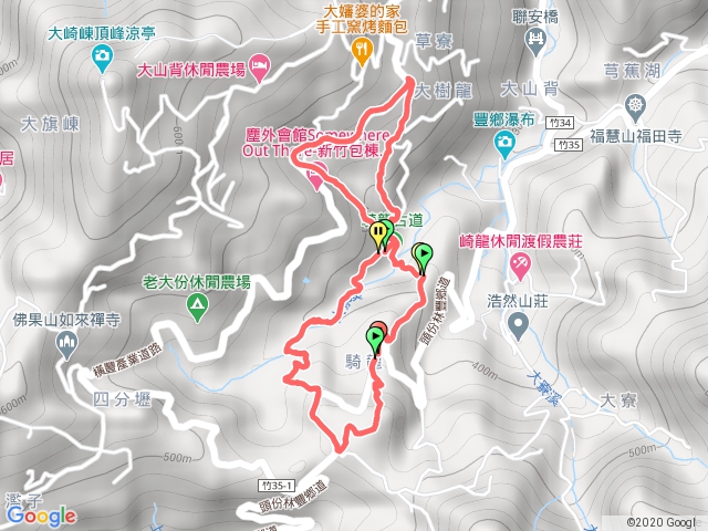 大山背人文生態館、騎龍山、騎龍古道