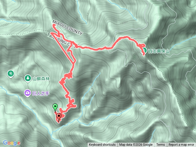 JJ 永安山、百志興保山北峰、百志興保山（中途斷訊，同行山友20.5k)