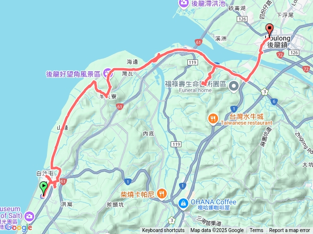 白龍縱走,白沙屯到後龍,取白沙屯山、崎頂山、公司寮山