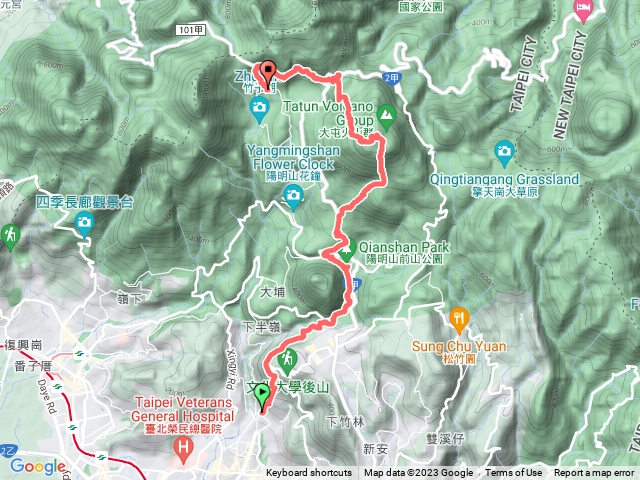 天母古道>苗圃>七星山主峰>竹子湖