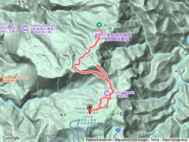 阿里山車站→大塔山→眠月線→姐妹潭→阿里山車站預覽圖