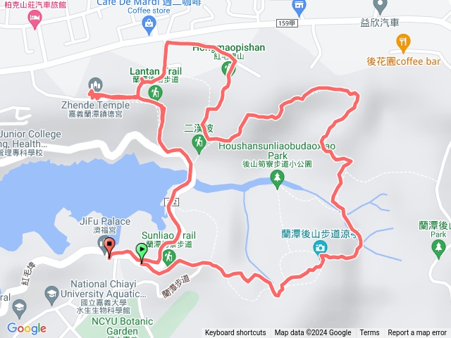 蘭潭後山步道+紅毛埤山+山仔頂山O縱