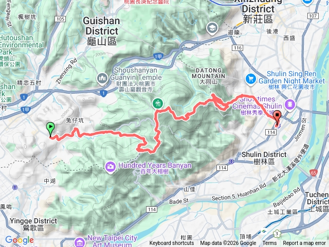 桃園大同路1962號，大湖坑步道起登至福安宮，大棟山秋壇山，鎮遠山大青坑崙山，青龍嶺尖棟山。大同山，再從尖棟山步道，再爬一次尖棟山，然後下樹林至火車站