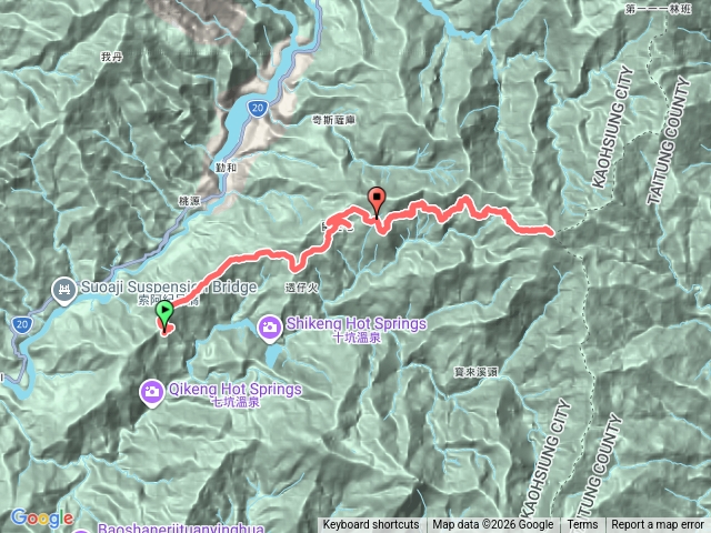 115-02-27小關山林道7.5K處檢查哨→小關山林道23.5K停車起登→12:50神池營地(紮營)→13:36登山口→16:47小關山→19:04神池營地(夜宿)預覽圖