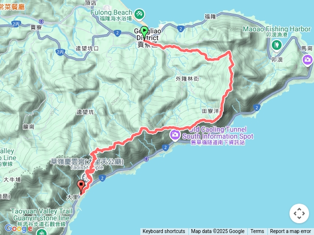 雪山尾稜大縱走（福隆車站一大里車站）