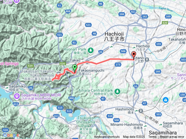 日本高尾山1、4號路線