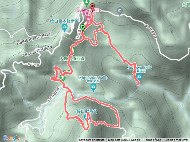 榛山步道觀霧瀑布