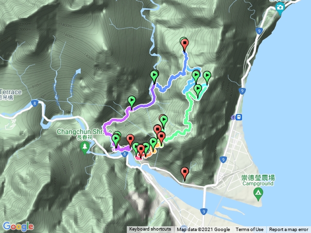 大禮大同（經立霧山獵徑到觀景台）得卡倫步道～大禮步道～立霧山～獸徑～觀景台～達道的家～彩虹屋～砂卡礑～小錐麓古道～太魯閣遊客中心O型