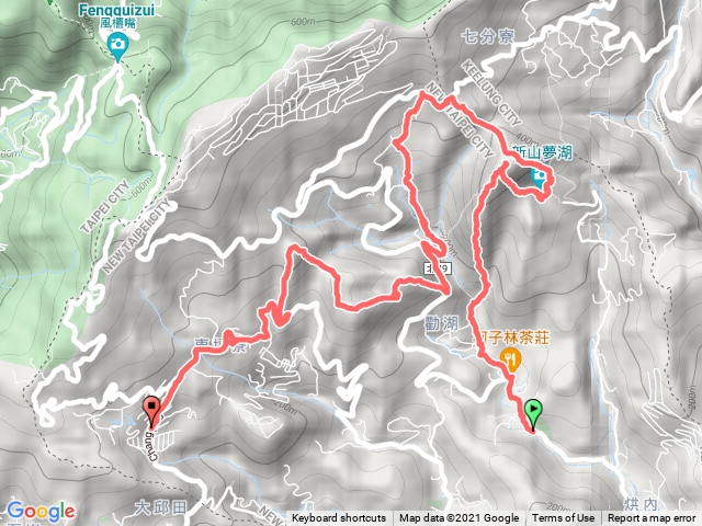 拱北上新山夢湖轉五指山古道、如意湖連走金明山、柯子林山、火燒坪山出老爺山莊