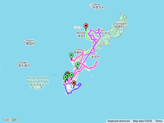 沖繩北、中、南部搭巴士＋自駕環島七日旅遊