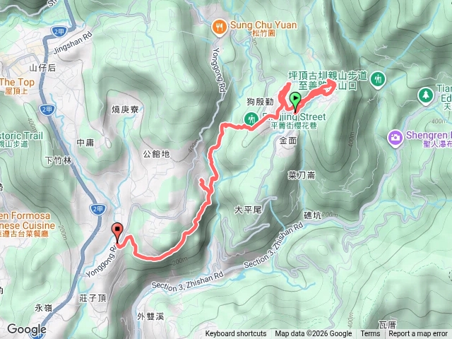 2026-08-02 坪頂古圳連走狗殷勤古道─登峰圳隧道→坪頂新圳隧道→圳仔頭步道→竹林步道→滑瀑水源頭→狗殷勤古道→關聖廟→巨石堆預覽圖