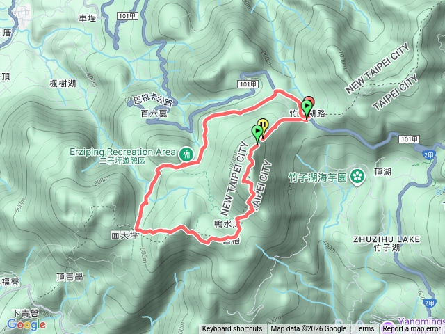 鞍部-大屯山主峰-南峰-西峰-面天坪-二子坪（O型）C_C預覽圖