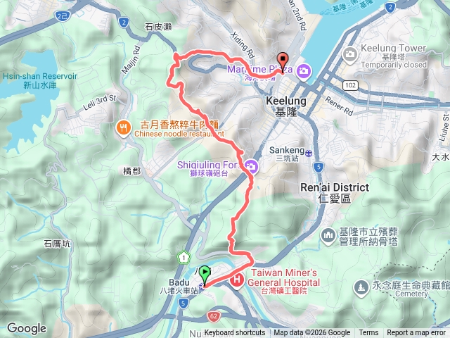 八堵車站-基隆車站縱走預覽圖