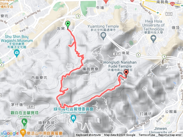 灰磘福德宮、牛埔頭山、五尖山、南勢角山、南山福德宮