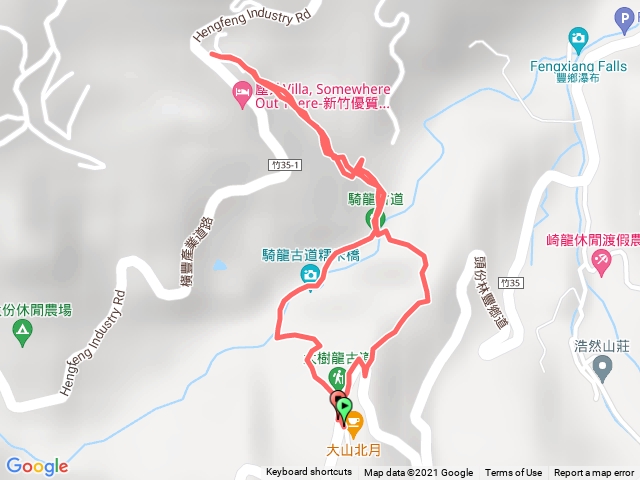 新竹橫山騎龍古道2號進1號出型