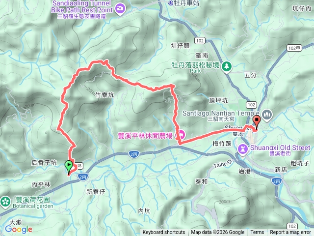 20260204雙溪-番仔坑站-艋舺崙古道-新路尾山-大竹林山-平林農場-雙溪車站