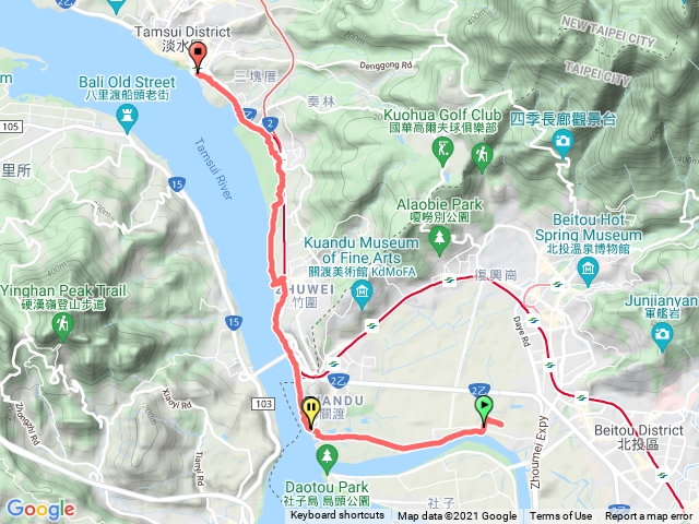 唭哩岸-關渡-竹圍-紅樹林-淡水