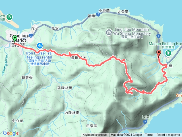 福隆-福卯古道-賴家古厝-隆隆池-卯澳觀景台-內烘瀑布-南線登山口