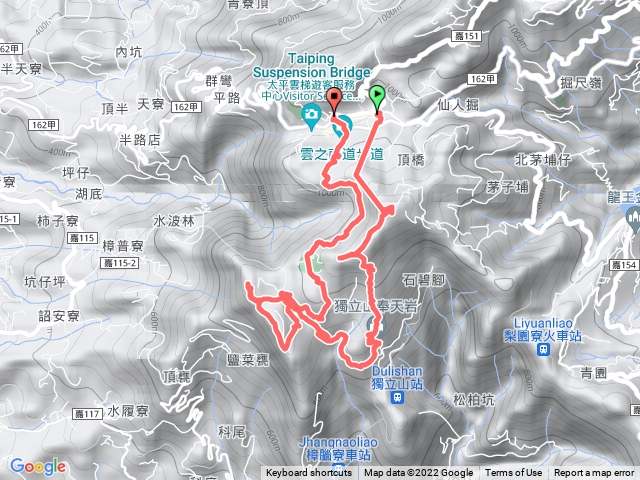 大巃頂西北峰-大巃頂-紅南坑山-奉天岩-阿拔泉山-觀音石山