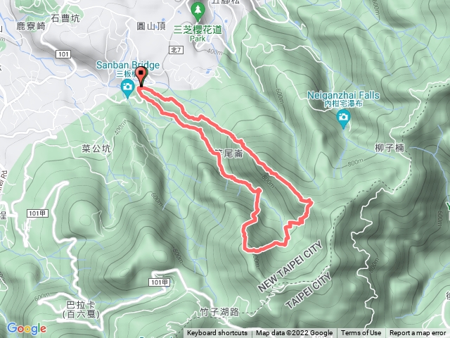 竿尾崙-小觀音西北峰-小觀音西西峰-清風崙-大屯溪古道