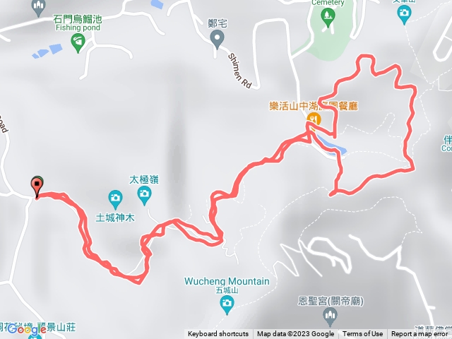 石門路70號登山口-直上山中湖-繞湖一大圈回山中湖-原路折返回70號登山口