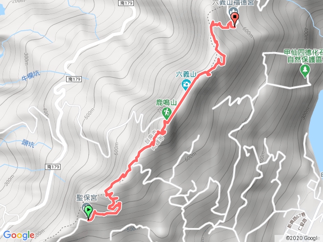 甲仙六義山步道聖保宮到四德登山口福德寺