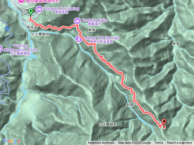 八通關越道路 之 東埔登山口～觀高工作站