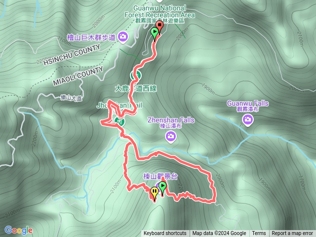 觀霧榛山步道環狀預覽圖