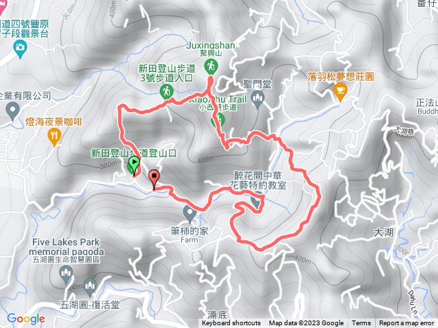 新田登山步道1、3、5路線