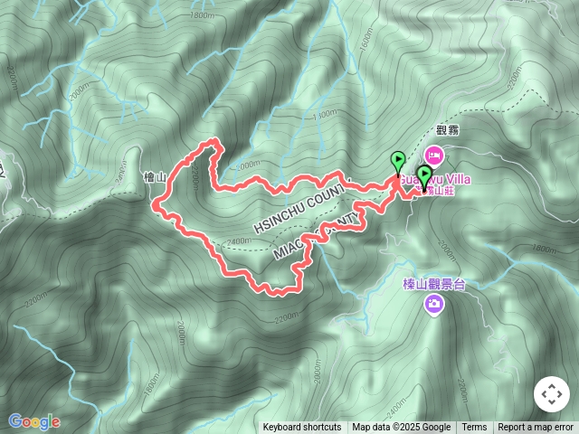 蜜月小徑接樂林步道接檜山步道O型