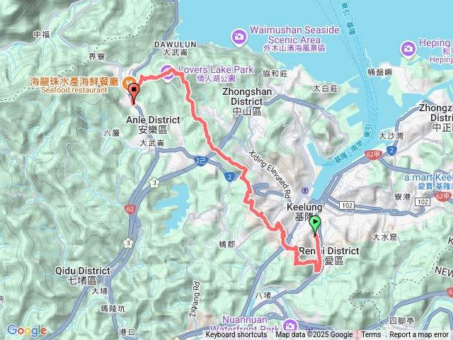 基隆東西大縱走 : 西段“繞路平安宮版” [樂觀亭~獅球嶺西砲台山路段，主線步道整修暫時封閉。]