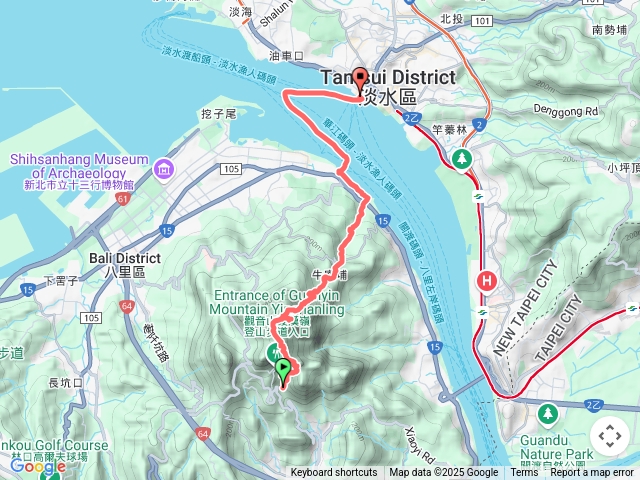 觀音山硬漢嶺到八里渡船到淡水