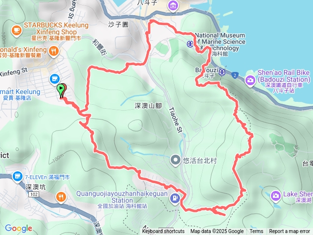 2025-08-31新豐街303巷19弄- GB02控制點-五坑山西北峰-五坑山- 調和街290巷-深澳山-綠色隧道-萬安堂(海國容才)-調和街觀海街口O型走(從新豐街303巷23弄起登)