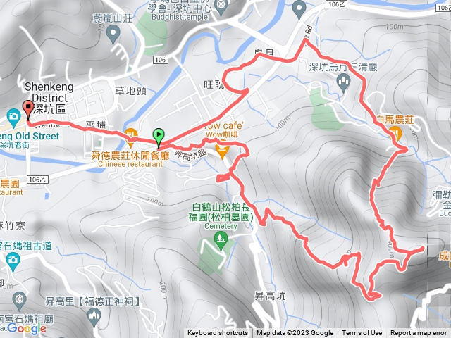 昇高坑保線路、烏月山保線路、烏月山、白馬將軍洞巨岩、深坑老街