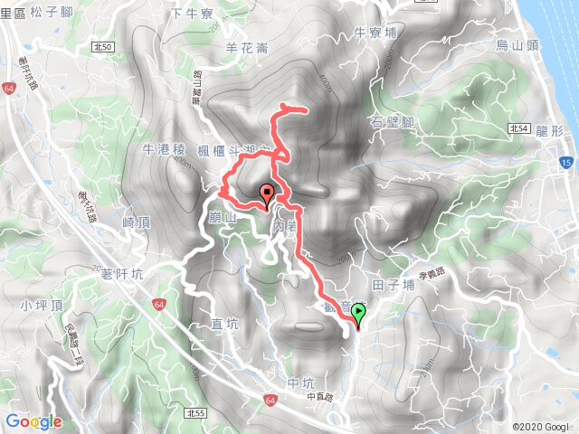 [觀音山]公車站牌→福隆山步道→硬漢嶺步道→觀音山→楓櫃斗湖步道→林梢步道