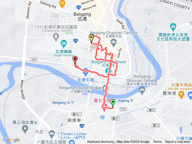 北港觀光大橋新港端至朝天宮，北港國中