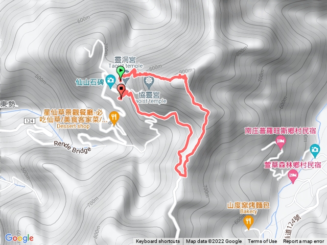 220529仙山、八仙山步道O型 靈洞宮→仙洞門→望陽台→仙山→124縣道→靈洞宮