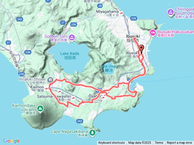 20251108指宿單車漫遊：指宿駛-西大山駛-枚聞神社-和野覺兵衛家墓石群-CakeHouseAndersen-指宿駛（獨行）