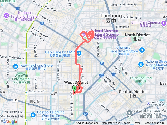 國美館、市民廣場、草悟道、科博館、植物園