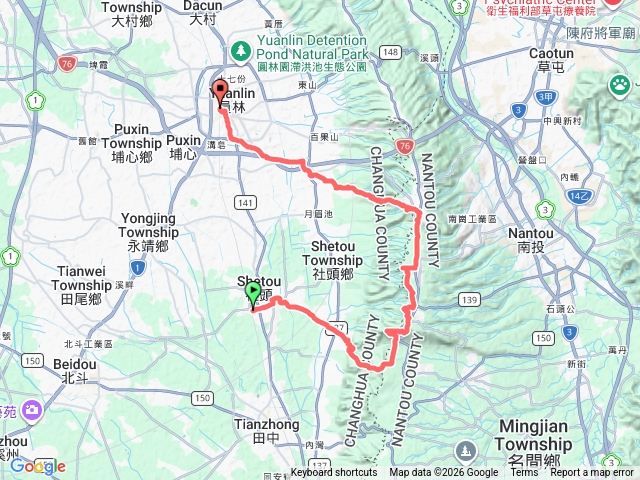 社頭、横山、員林縱走預覽圖