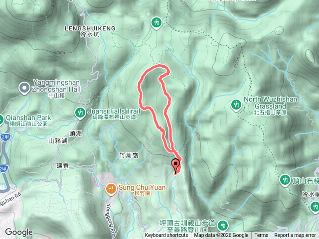 士林內寮古道O型走： 山川石、番婆草原、竹篙山、松石草原、竹篙山南峰預覽圖