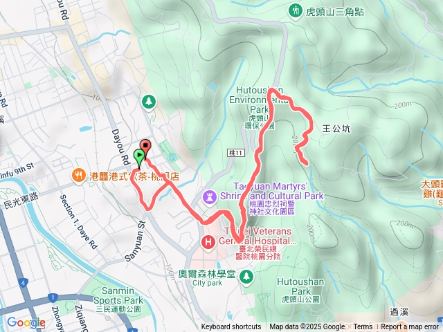 忠烈祠-西峰-轉環保-花鐘。折返