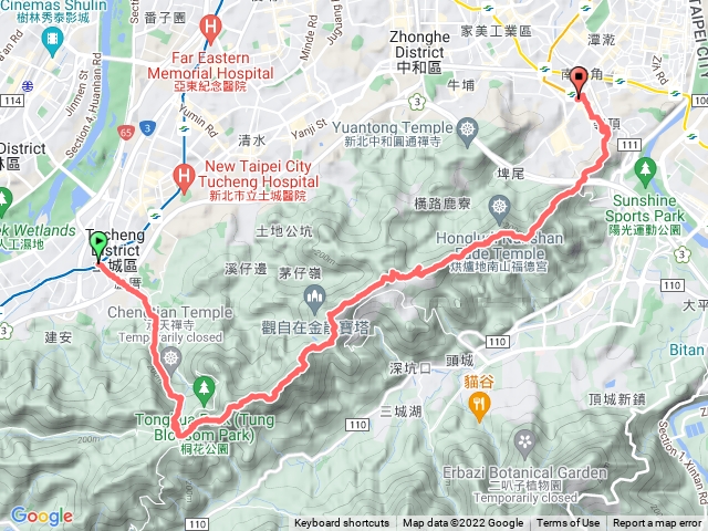 土城天上山至中和烘爐地