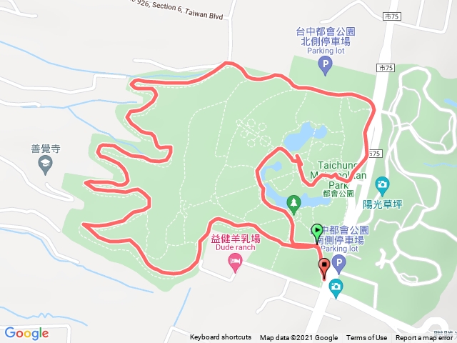 都會公園西側步道一圈