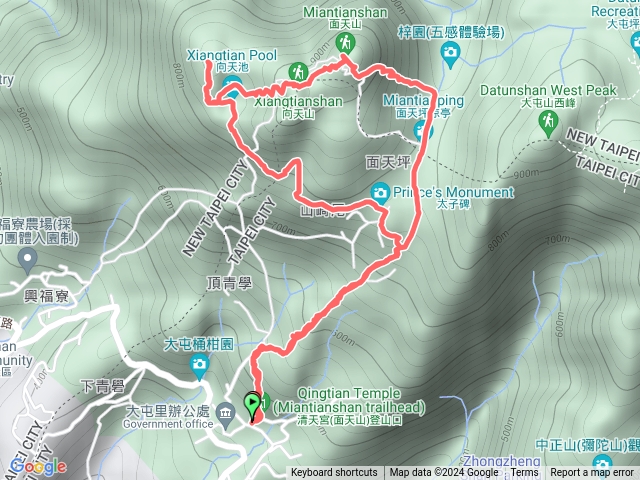 清天宮→向天池山→向天山→面天山→清天宮預覽圖