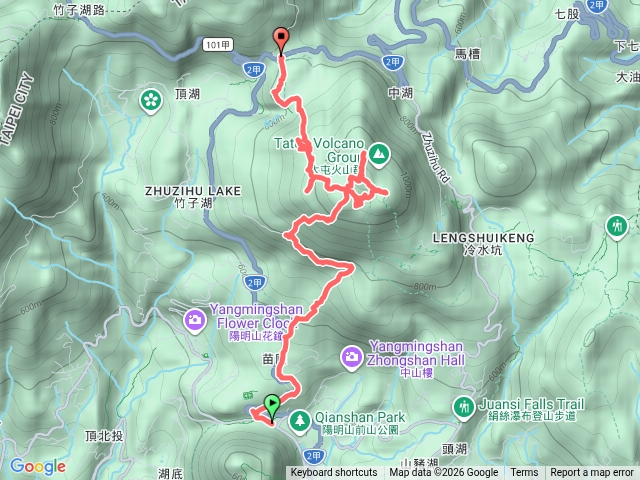 七星山南南峰-金露山-南峰-凱達格蘭山-東峰-主峰-北峰-西峰-摘星峰-西北峰-小油坑山預覽圖