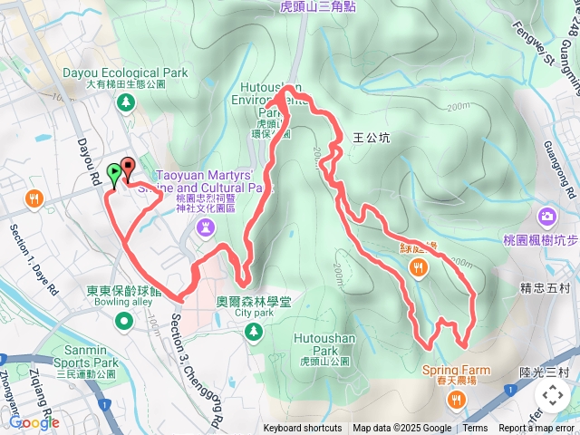 虎頭山。忠烈祠上。龜崙山返