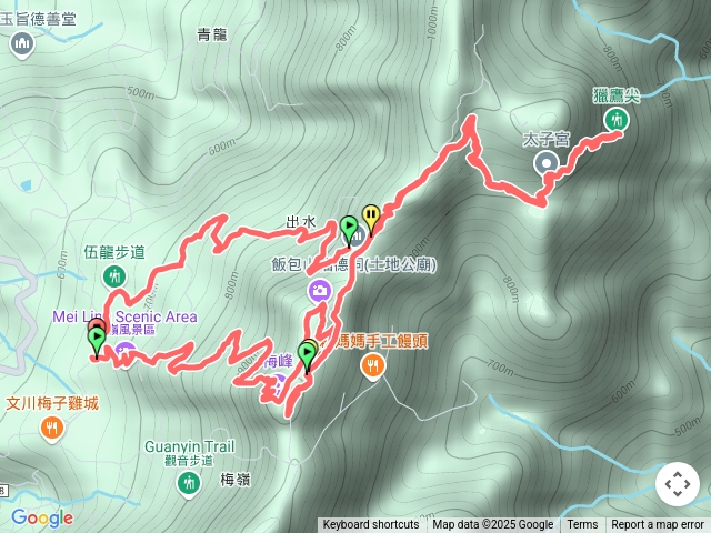 梅嶺、竹子尖山、獵鷹尖、伍龍步道