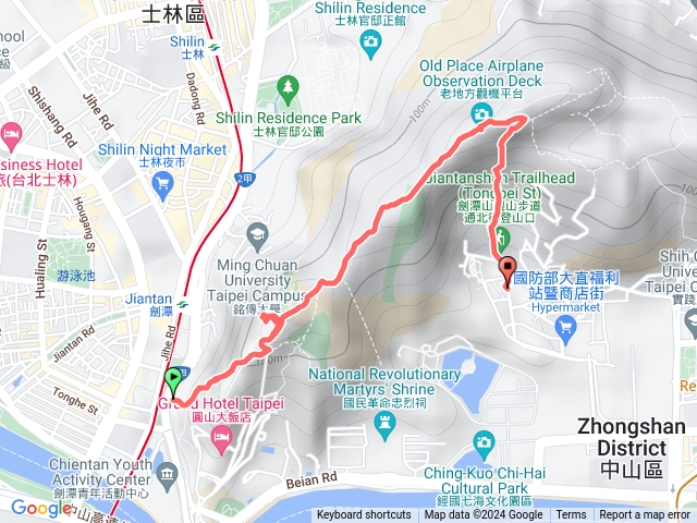 圓山風景區到通北街預覽圖