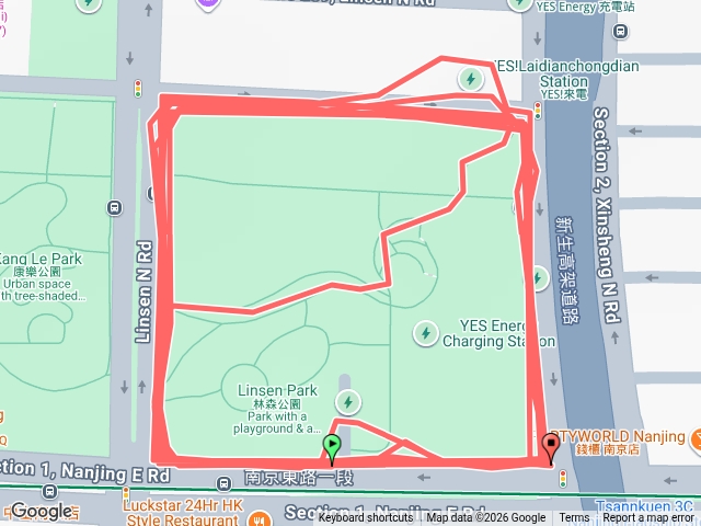 夜間平路步行篇：臺北林森公園 繞行 7 圈 幫助消化